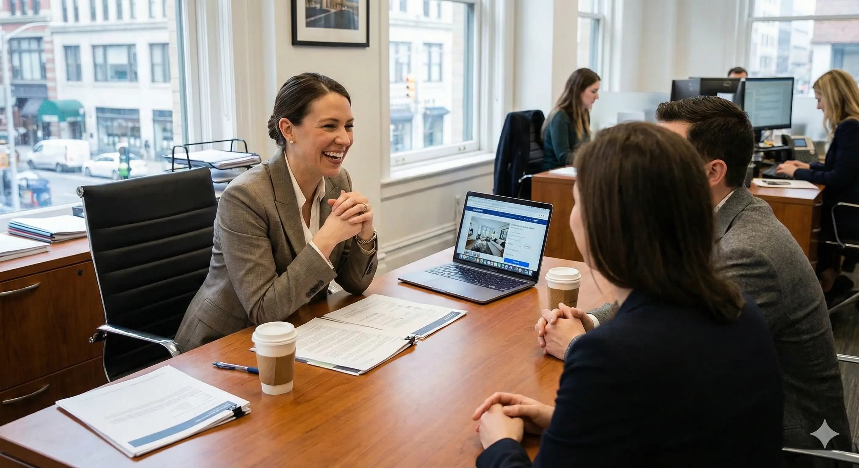 Property manager reviewing tenant communications